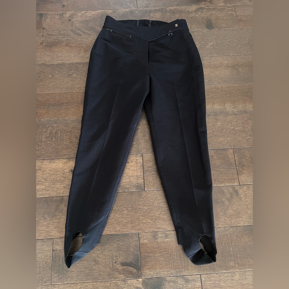 Obermeyer Sport 10S Black Vintage Ski Pants with Stirrup Wool Blend